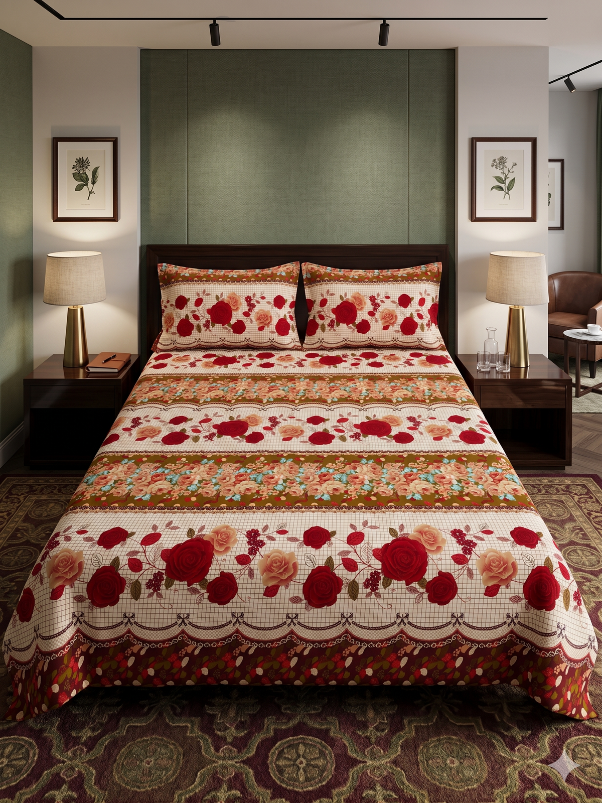 3 Pcs Bed Sheets (Crystal Fabric)