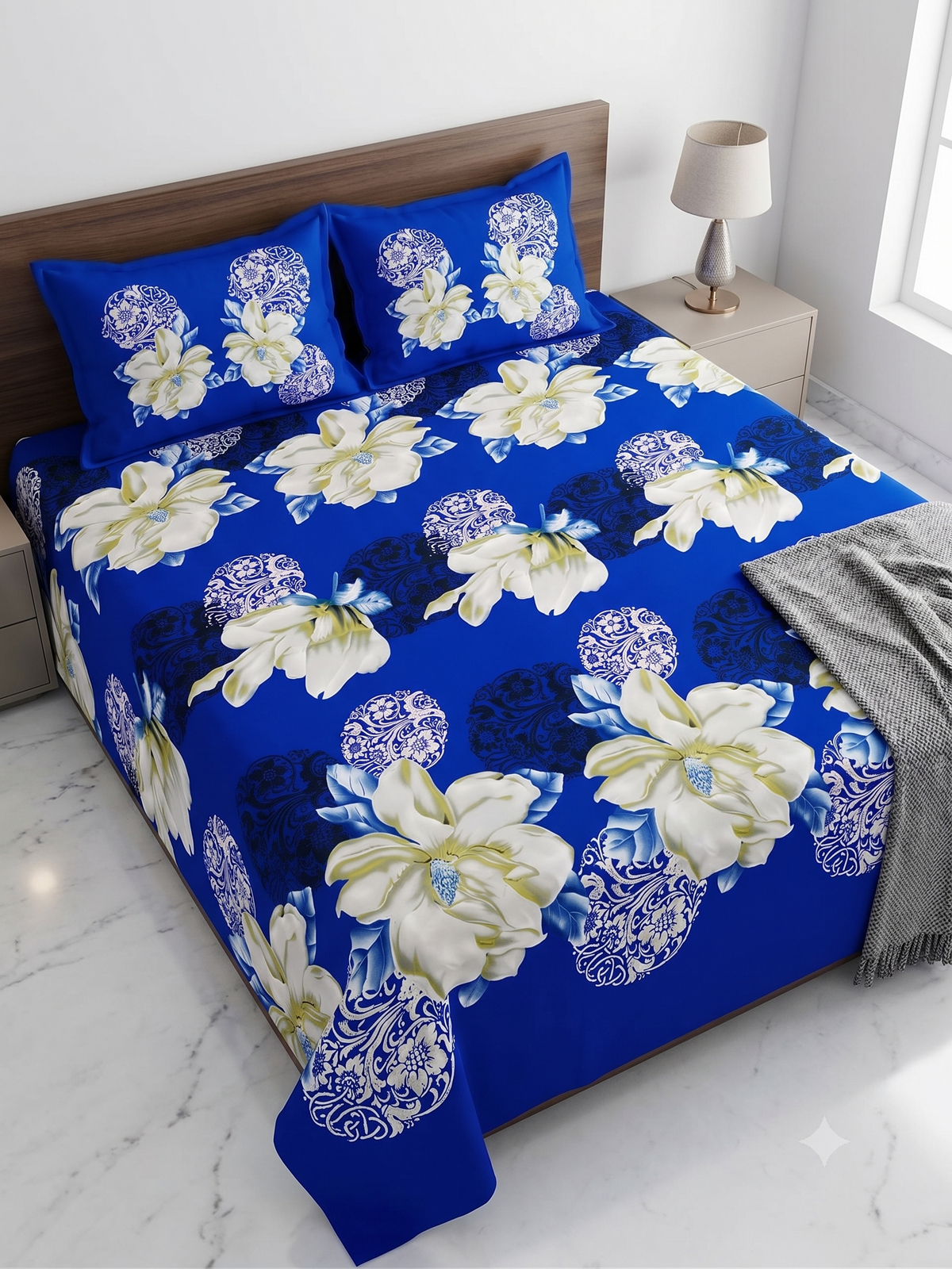 3 Pcs Bed Sheets (Crystal Fabric)