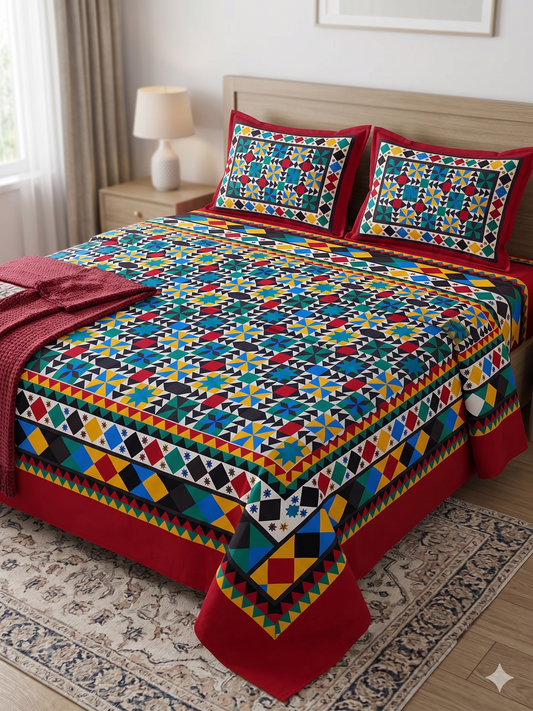 3 Pcs Bed Sheets (Crystal Fabric)