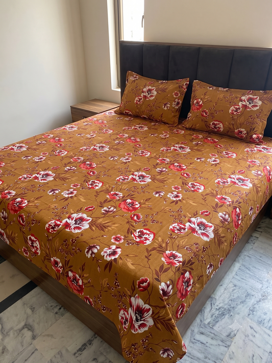 3 Pcs Bed Sheets (Crystal Fabric)