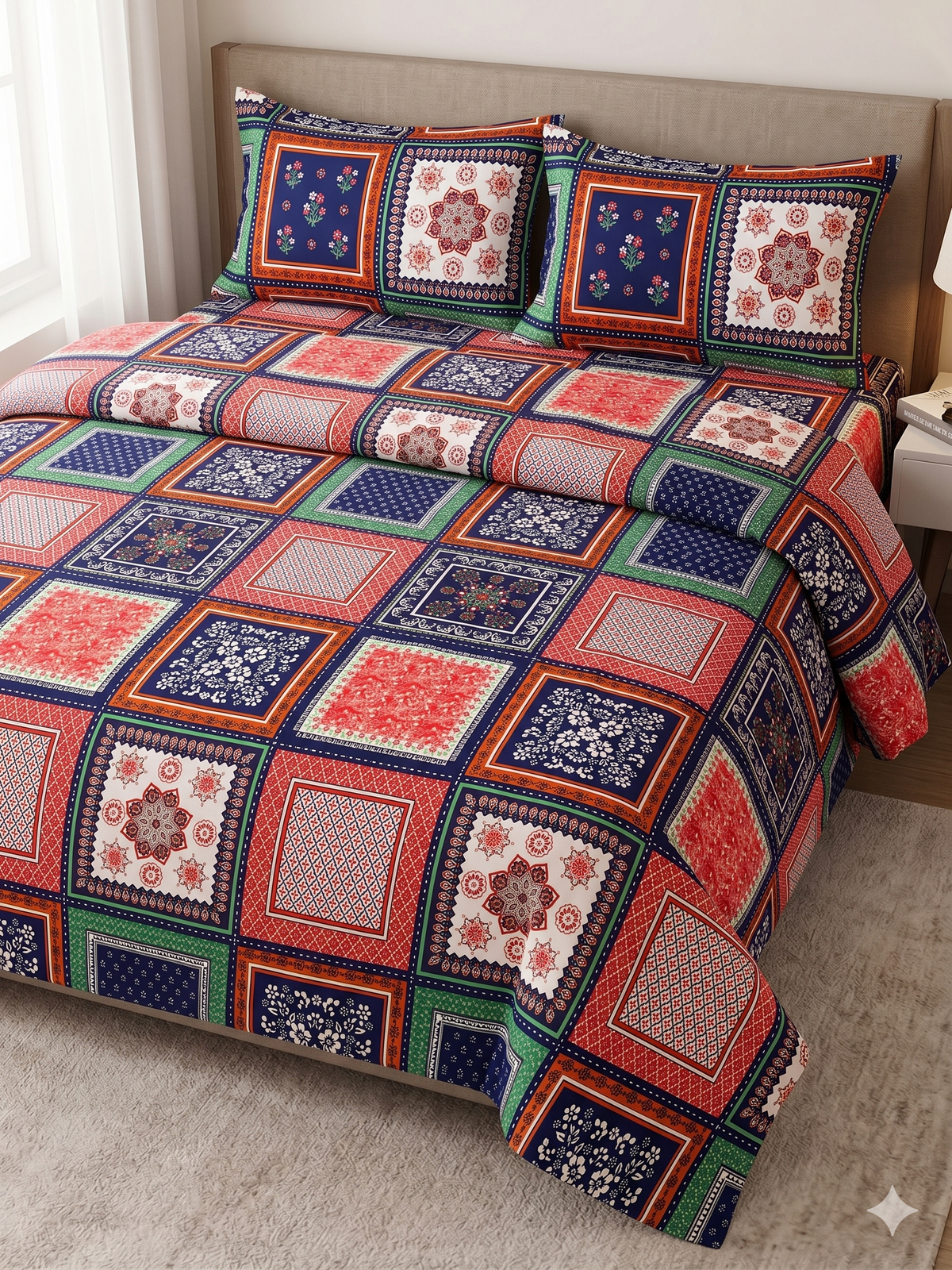 3 Pcs Bed Sheets (Crystal Fabric)