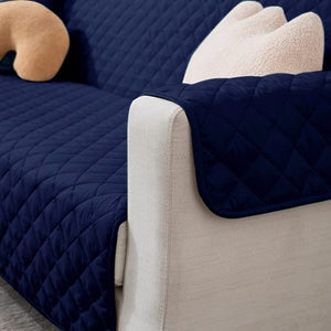 Cotton Quilted Sofa Runner - Sofa Coat Blue