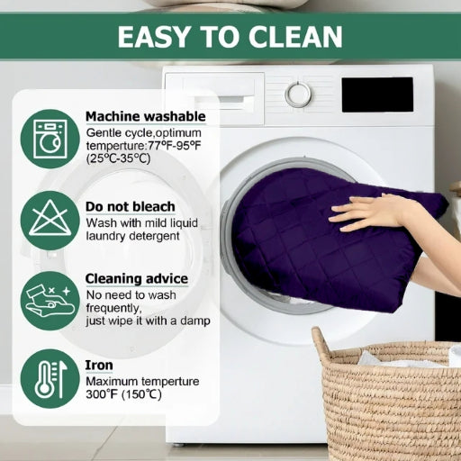 Cotton Quilted Sofa Runner - Sofa Coat Purple