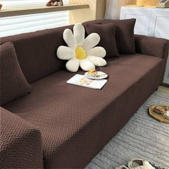 Stripe Jacquard Sofa Cover (Brown)