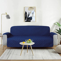 Cotton Quilted Sofa Runner - Sofa Coat Blue