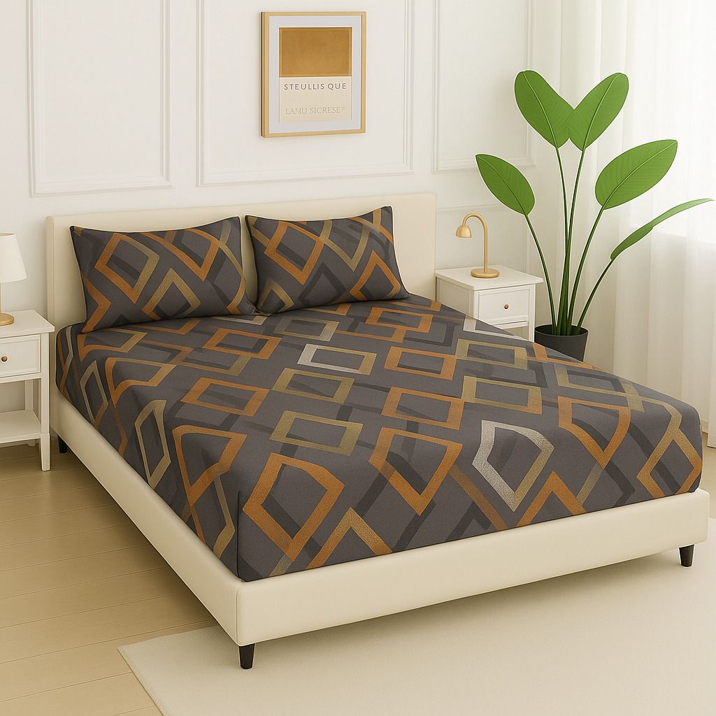 3 PC Fitted Bed Sheet Set-ZF08