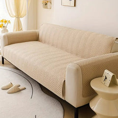 New Cotton Quilted Sofa Cover -Beig