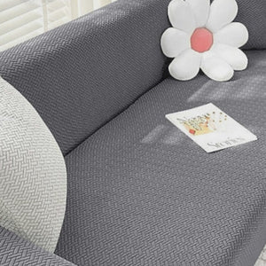 Stripe Jacquard Sofa Cover (Red)