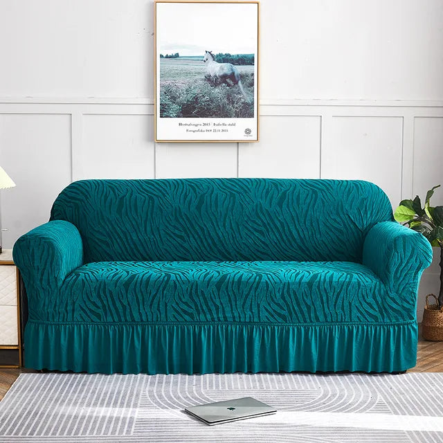 Zebra Velvet Sofa Covers  (Zinc)