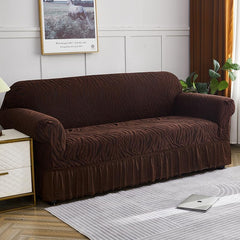 Zebra Velvet Sofa Covers (Dark Brown)