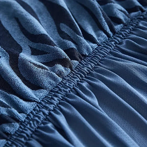 Zebra Velvet Sofa Covers  (Blue)